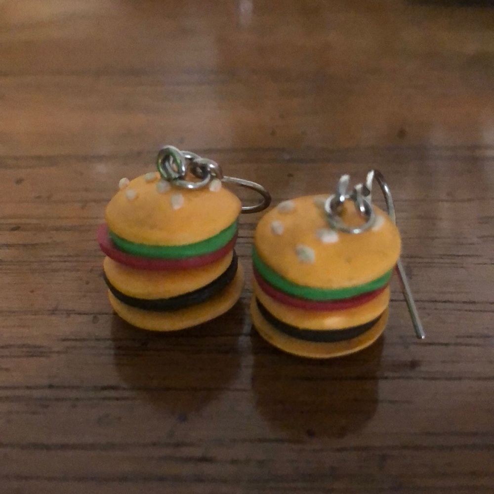 SOLD Burger earrings